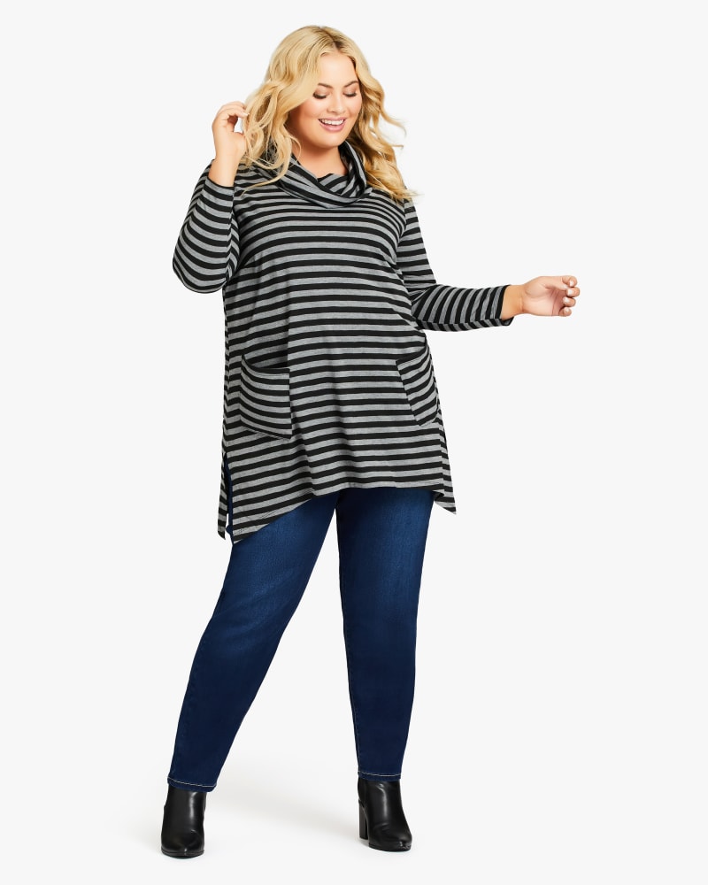 Plus size model wearing Ana Striped Tunic by Avenue | Dia&Co | dia_product_style_image_id:182003